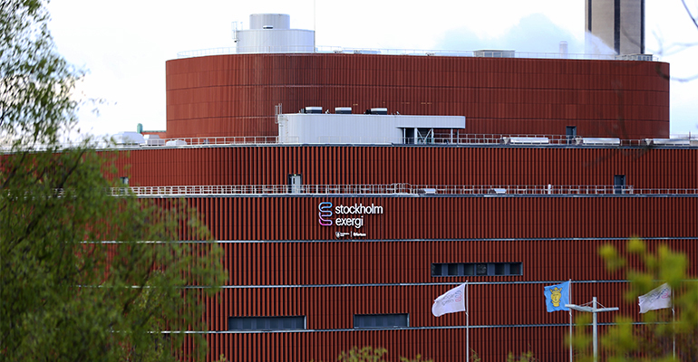 Stockholm Exergi building, pioneer in ccs and bio-ccs helping tackle climate crisis and making stockholm climate positive by 2040